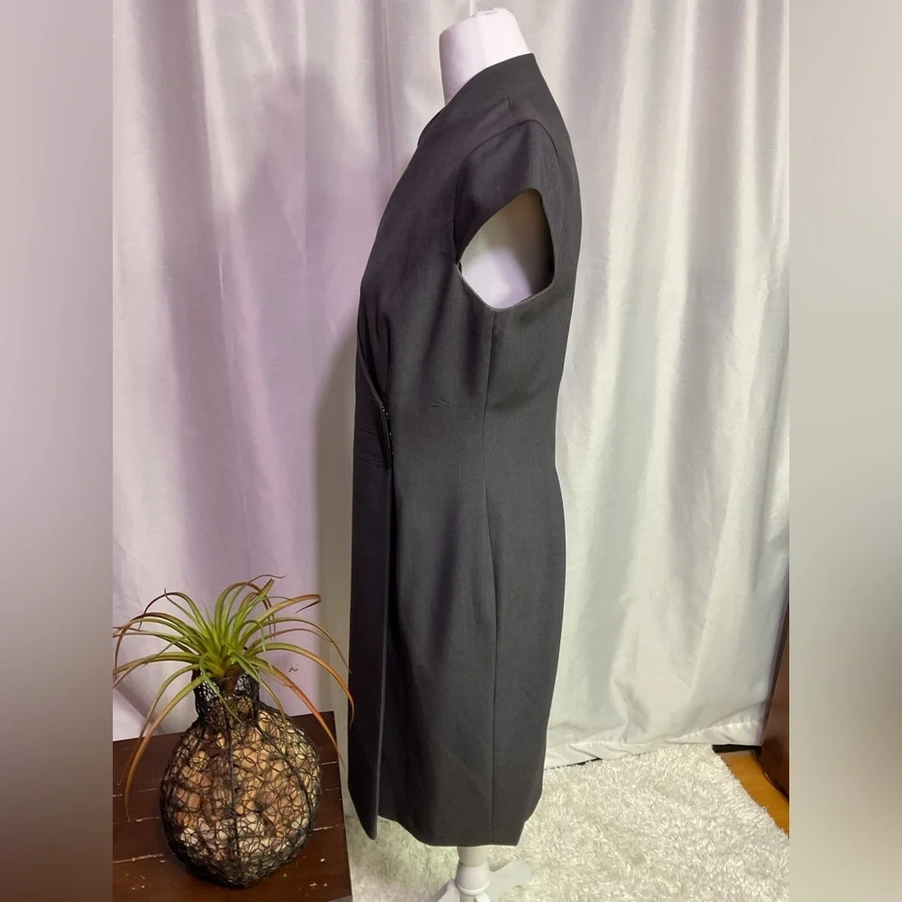 Calvin Klein Grey Wrap Fitted Dress - Picture 6 of 13
